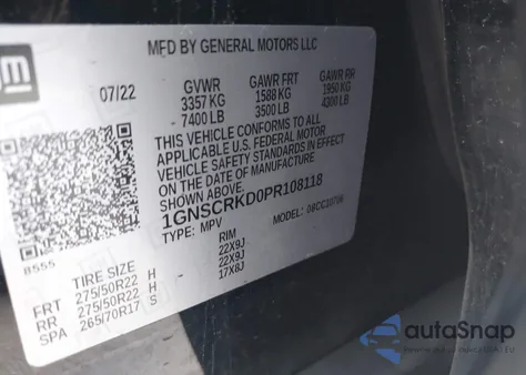 2023 Chevrolet Tahoe 2Wd Rst from USA, damaged, VIN 1GNSCRKD0PR108118